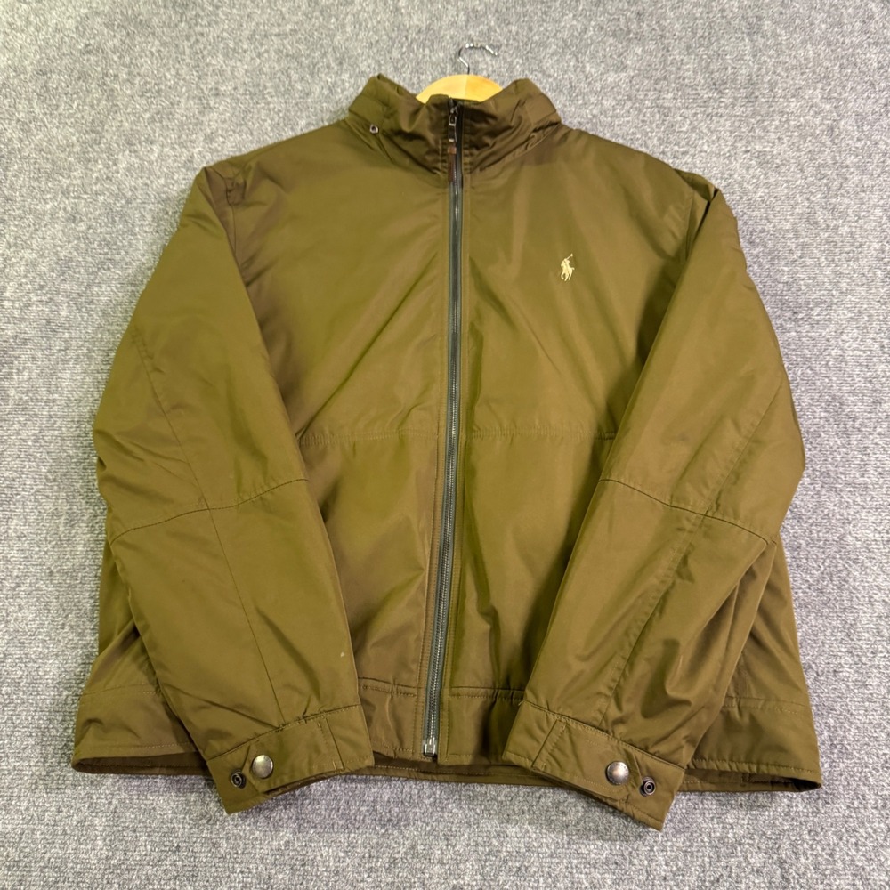 VTG Polo Ralph Lauren Bomber Jacket Mens XL Military Green Olive Green 90s Y2K